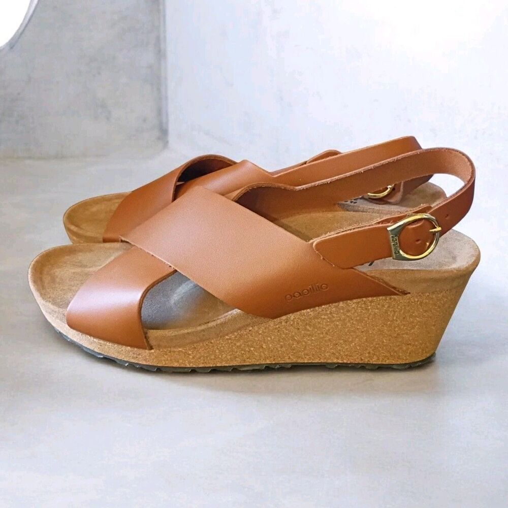 Birkenstock Papillio Samira Ring-Buckle Ginger Brown Leather 11 EU 42 NWOB